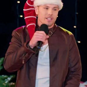 Finding Mr. Christmas Craig Geoghan Brown Leather Jacket