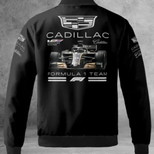Formula 1 Team Cadillac Black Bomber Racing Jacket