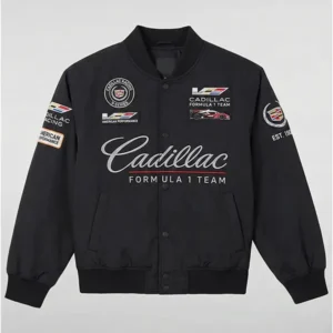 Formula 1 Team Cadillac Black Varsity Racing Jacket