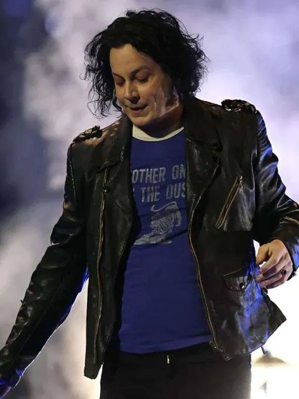 Halftime Show Jack White Black Leather Jacket