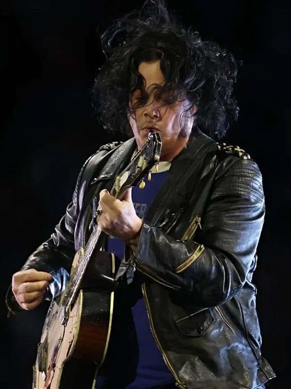 Halftime Show Jack White Black Leather Jacket
