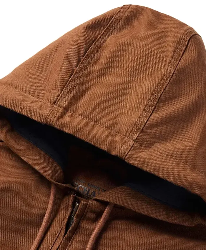 Hooded Zip Canvas Jacket - Image 4