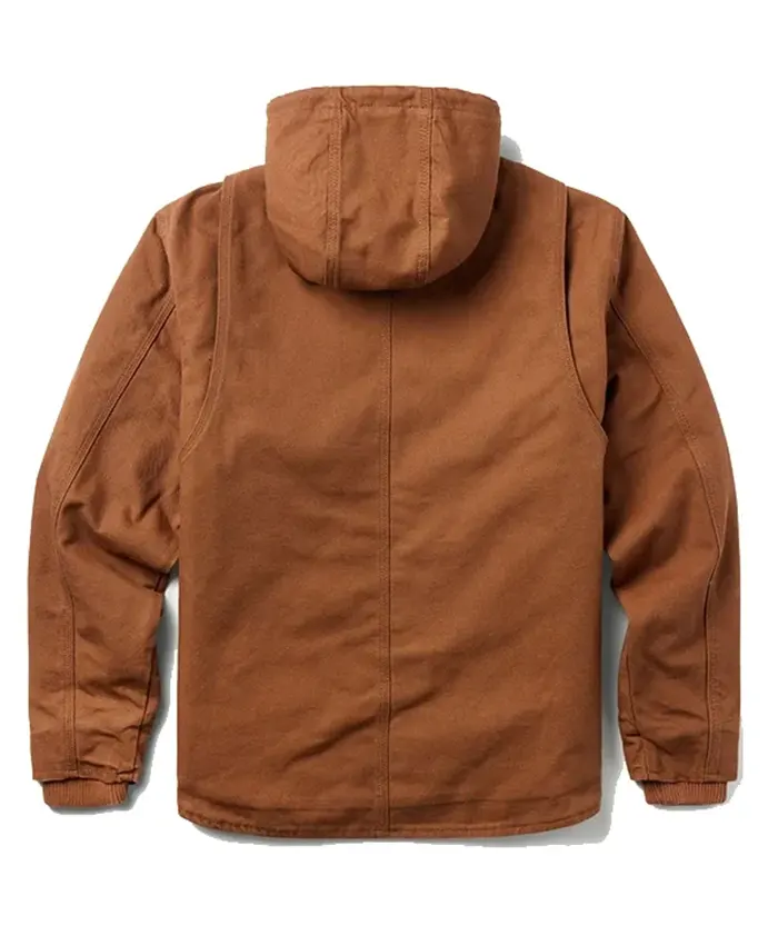Hooded Zip Canvas Jacket - Image 2