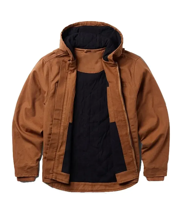 Hooded Zip Canvas Jacket - Image 3