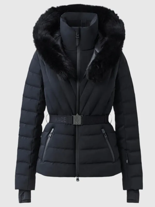 A Merry Little Ex-Mas Jameela Jamil Black Puffer Jacket