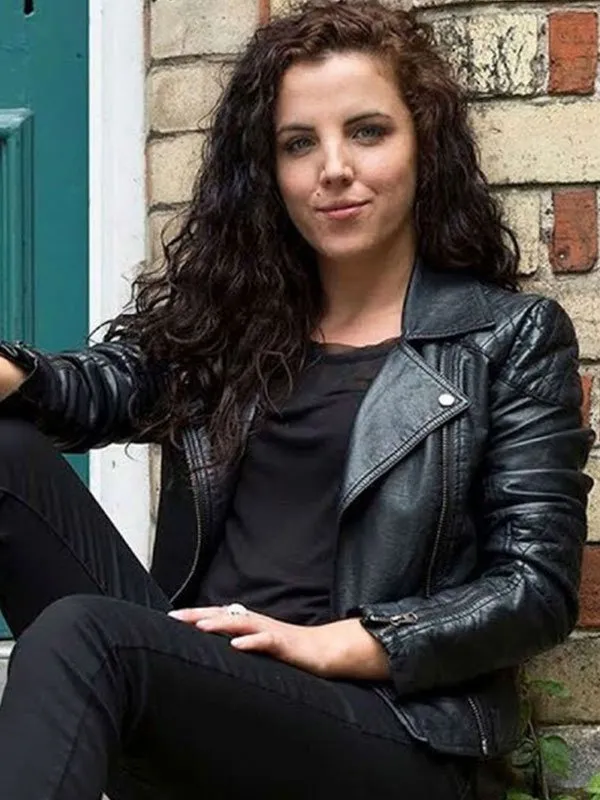 Jamie-Lee O’Donnell Black Leather Jacket Derry Girls