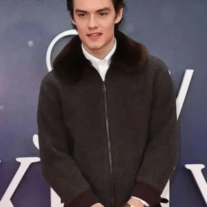 Jay Kelly Louis Partridge Brown Fur Jacket