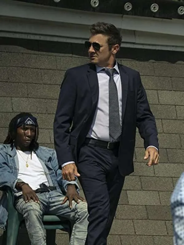 Jeremy Renner Mayor of Kingstown Blue Suit