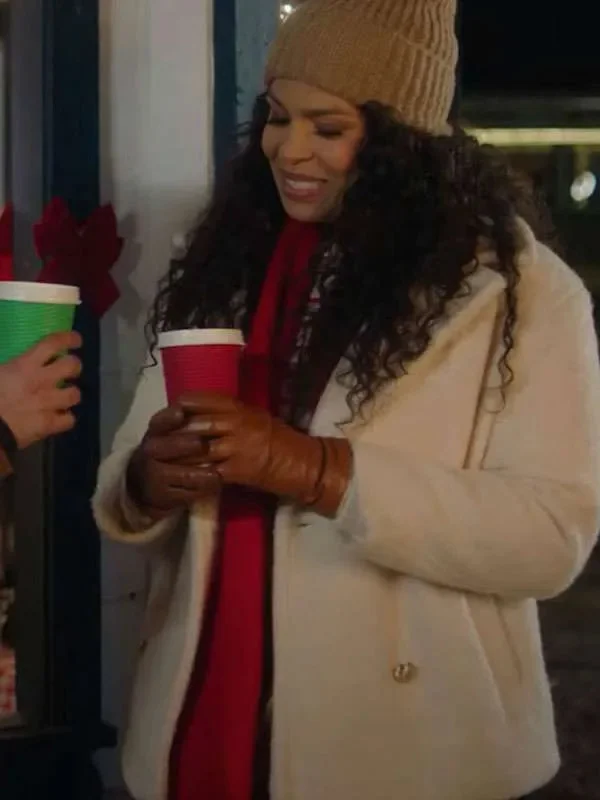 Merry Little Mistery Jordin Sparks White Sherpa Jacket