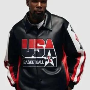 Kevin Durant Olympic Black Leather Jacket