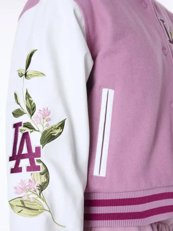 LA Dodgers Floral Dark Varsity Jacket