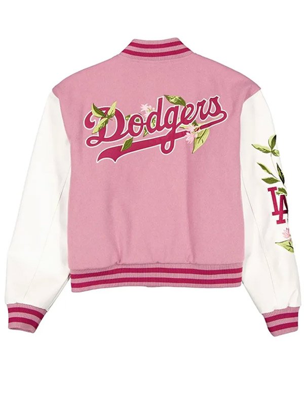 LA Dodgers Floral Dark Varsity Jacket