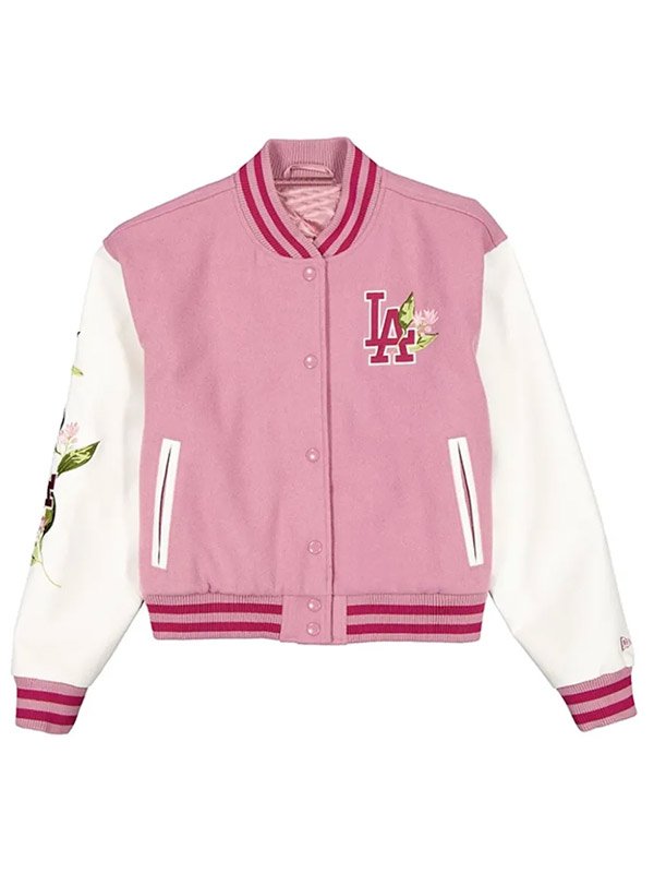 LA Dodgers Floral Dark Varsity Jacket
