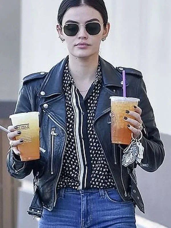 LA Lucy Hale Black Leather Jacket