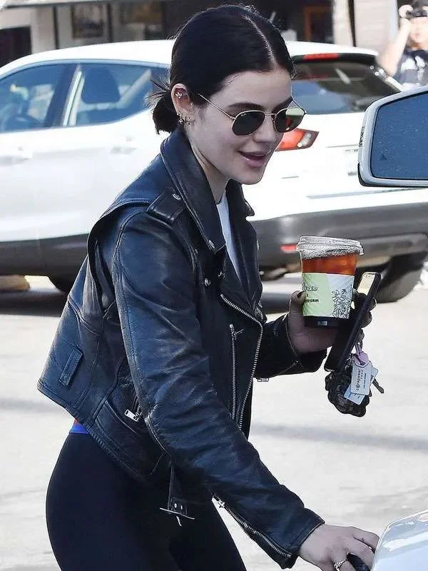 LA Lucy Hale Black Leather Jacket