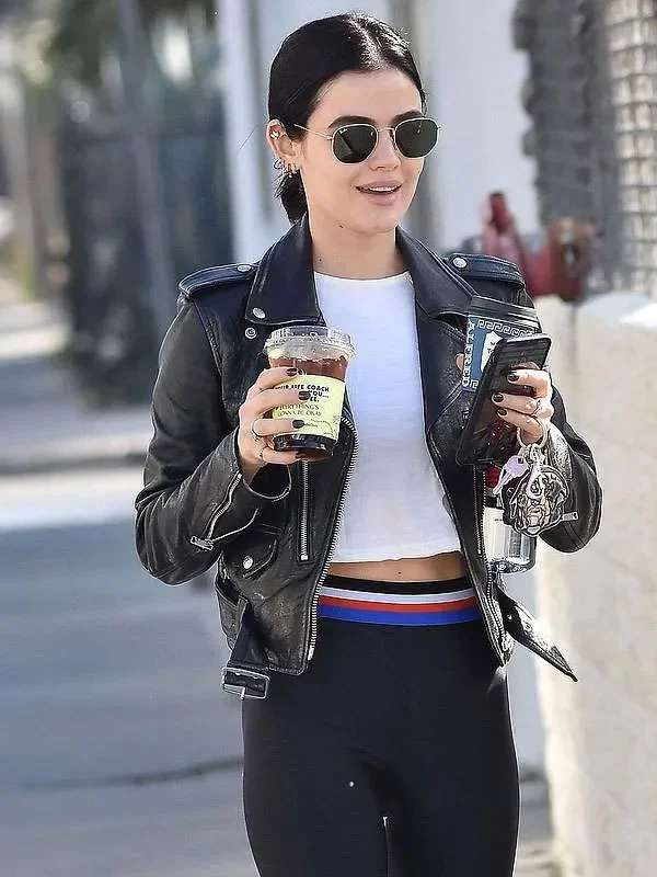 LA Lucy Hale Black Leather Jacket - Image 2