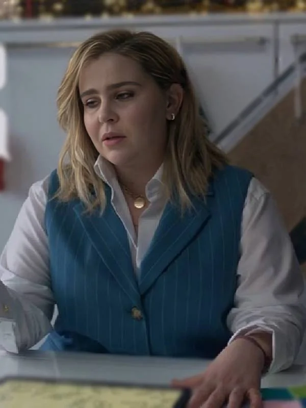 Mae Whitman Twelve Dates Til Christmas Blue Vest - Image 2