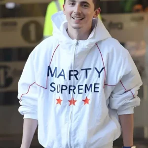 Marty Supreme Timothee Chalamet White Jacket