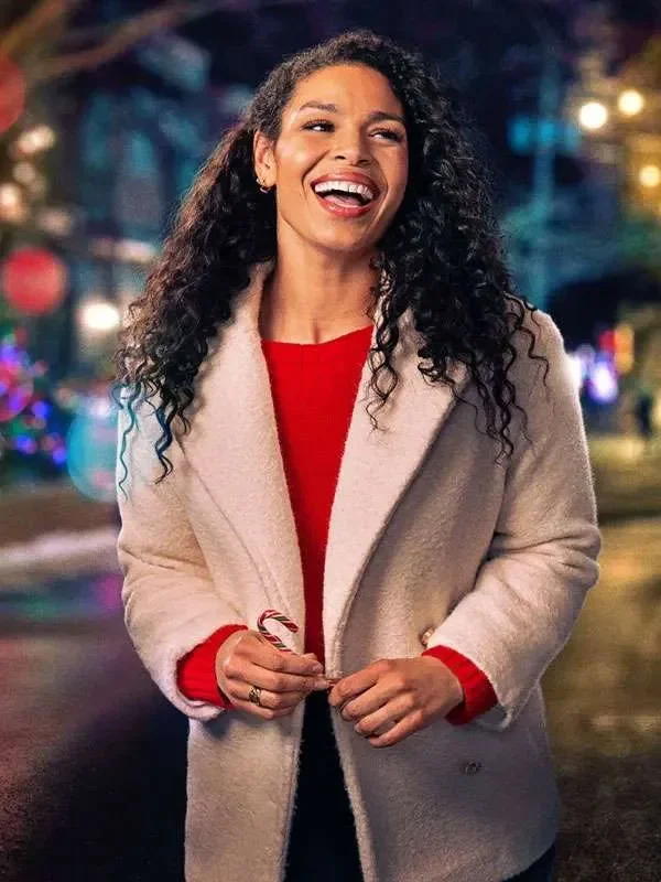 Merry Little Mistery Jordin Sparks White Sherpa Jacket - Image 2