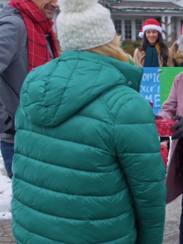 Haul Out The Holly Lit Up Jennifer Aspen Green Puffer Jacket