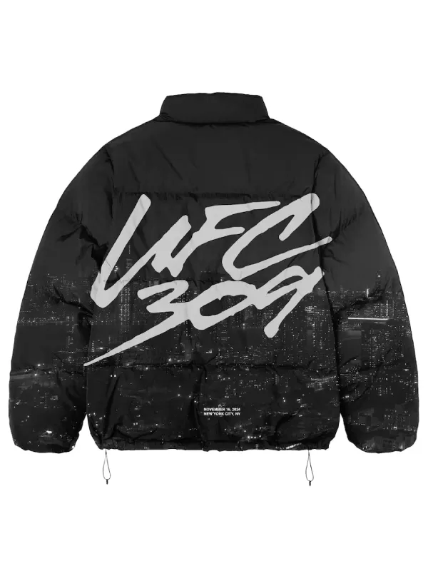 UFC 309 Jones Vs Miocic Black Puffer Jacket