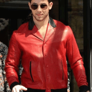 Nick Jonas Red Bomber Jacket