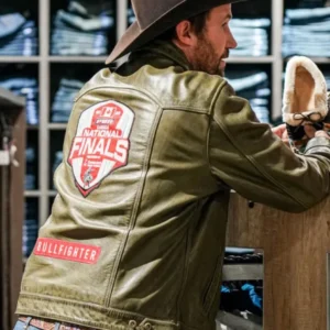 PBR Canada National Finals Bull Fighter Green Leather Jacket