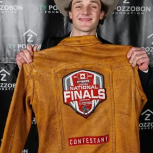 PBR Canada National Finals Contestant Brown Leather Jacket