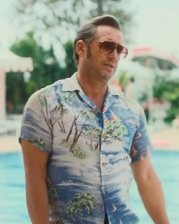 Palm Royale S02 Josh Lucas Blue Hawaiian Shirt