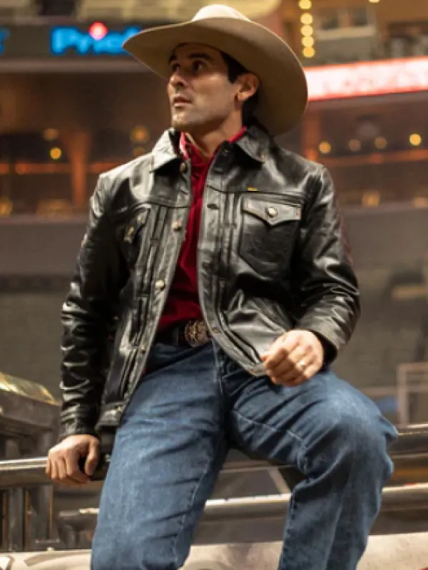 Professional Bull Riders Canada 2022 Black Leather Jacket - Image 2