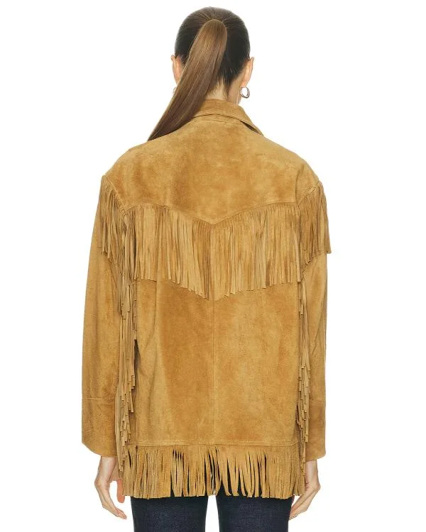 Real Housewives Of Beverly Hills Rachel Zoe Fringe Suede Jacket - Image 3