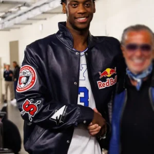Red Bull x Jeff Hamilton AJ Dybantsa Black Leather Jacket