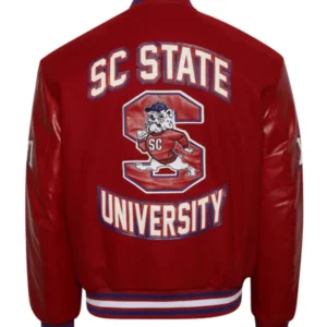 SC State University Red Wool Varsity Jacket
