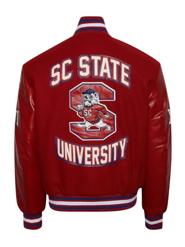 SC State University Red Wool Varsity Jacket