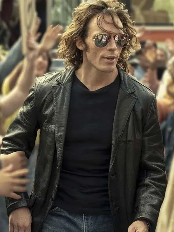 Sam Claflin Daisy Jones & The Six S01 Black Leather Blazer