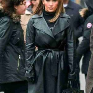 Jennifer Lopez Second Act Leather Trench Coat