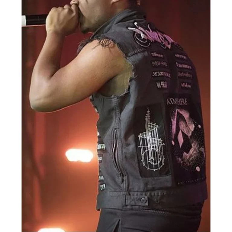 Juice Wrld Denim Patch Black Vest - Image 2