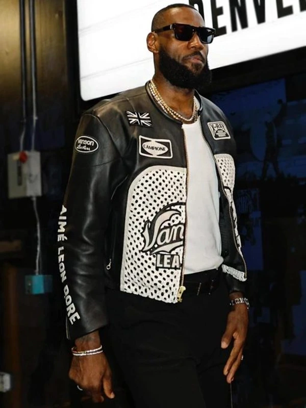 Lakers Lebron James Aime Leon Career 40k Leather Jacket - Image 2