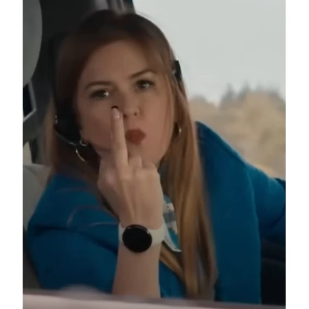 Isla Fisher Movie Playdate Blue Jacket