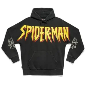 Spider-Man 90s Graphic Unisex Black Hoodie