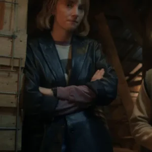 Stranger Things S05 Robin Buckley Black Leather Jacket