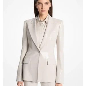 The Voice S28 Reba McEntire Cream Sequined Blazer