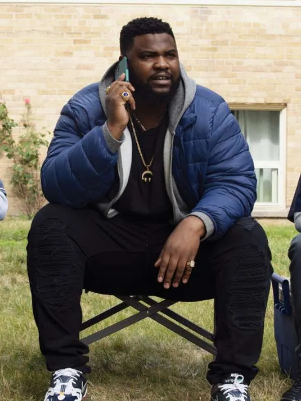 Tobi Bamtefa Mayor of Kingstown Blue Puffer Jacket