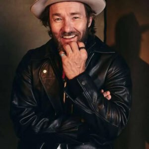 Joel Edgerton Train Dreams 2025 Black Leather Jacket