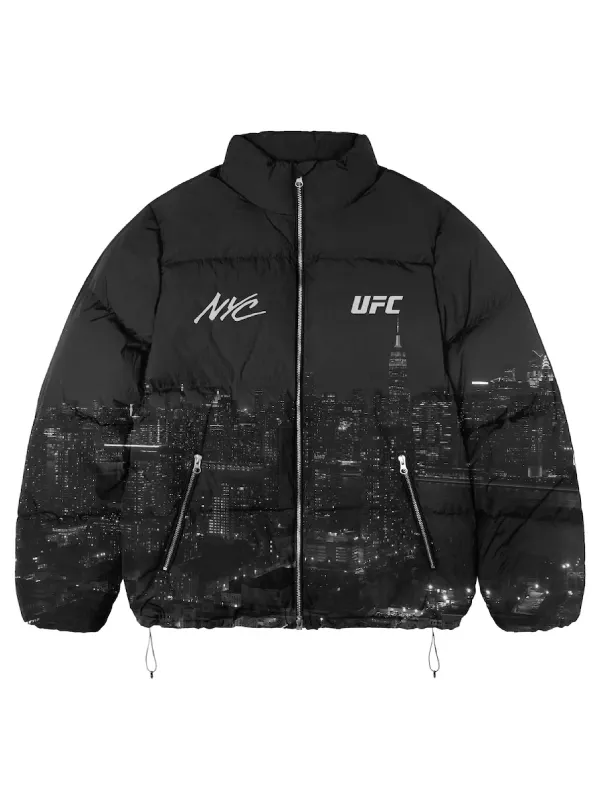 UFC 309 Jones Vs Miocic Black Puffer Jacket