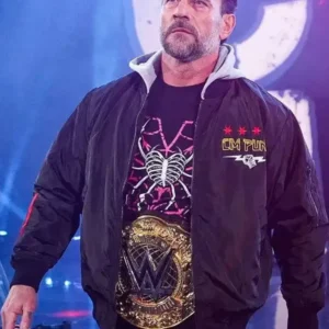 WWE CM Punk Black Bomber Jacket