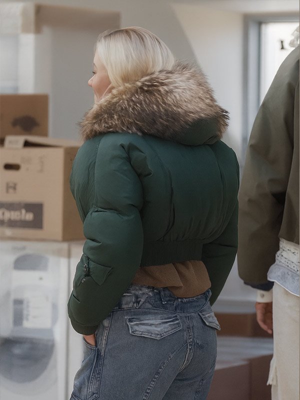 Zara Larsson Up Close Green Puffer Jacket