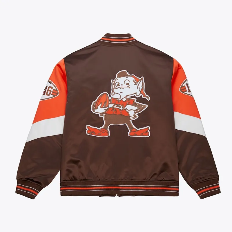 Cleveland Browns Throw It Back Heavyweight Satin Jacket