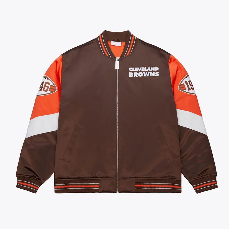 Cleveland Browns Throw It Back Heavyweight Satin Jacket