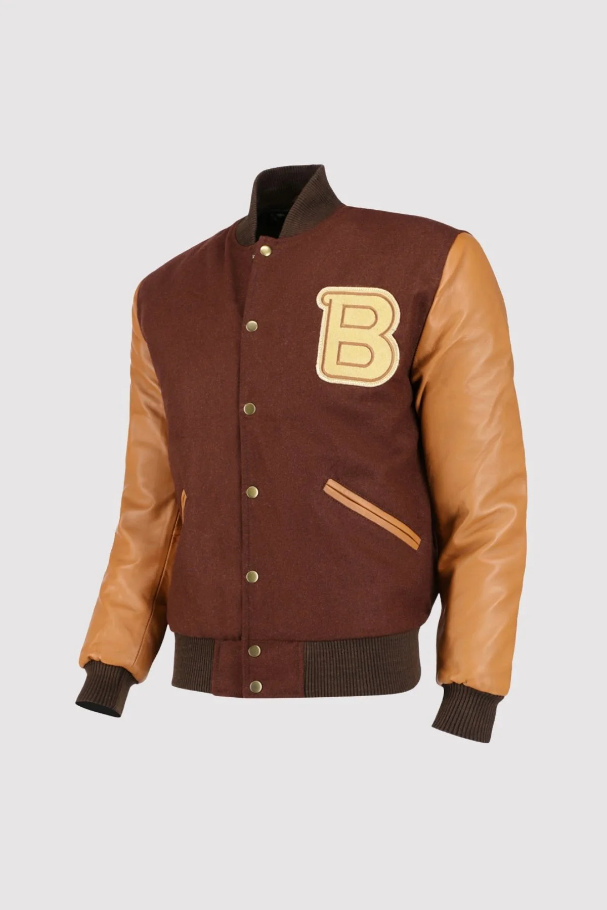 Hotline Miami Brown Letterman Jacket - Image 2